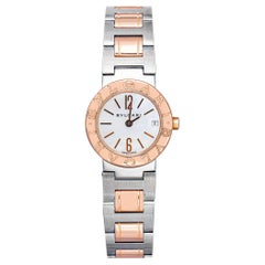 Bulgari Bulgari BBPZ3SG 18K Rose Two Tone Quartz White Dial Women Watch 23mm