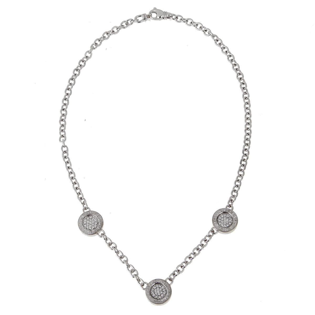 Women's or Men's Bulgari Bulgari Diamond White Gold Necklace