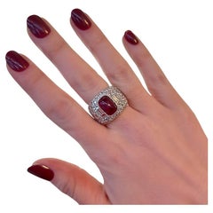 Bague Bulgari "Trombino" en rubis birman (6,00TW) et diamant (3,50TW) Circa 1935