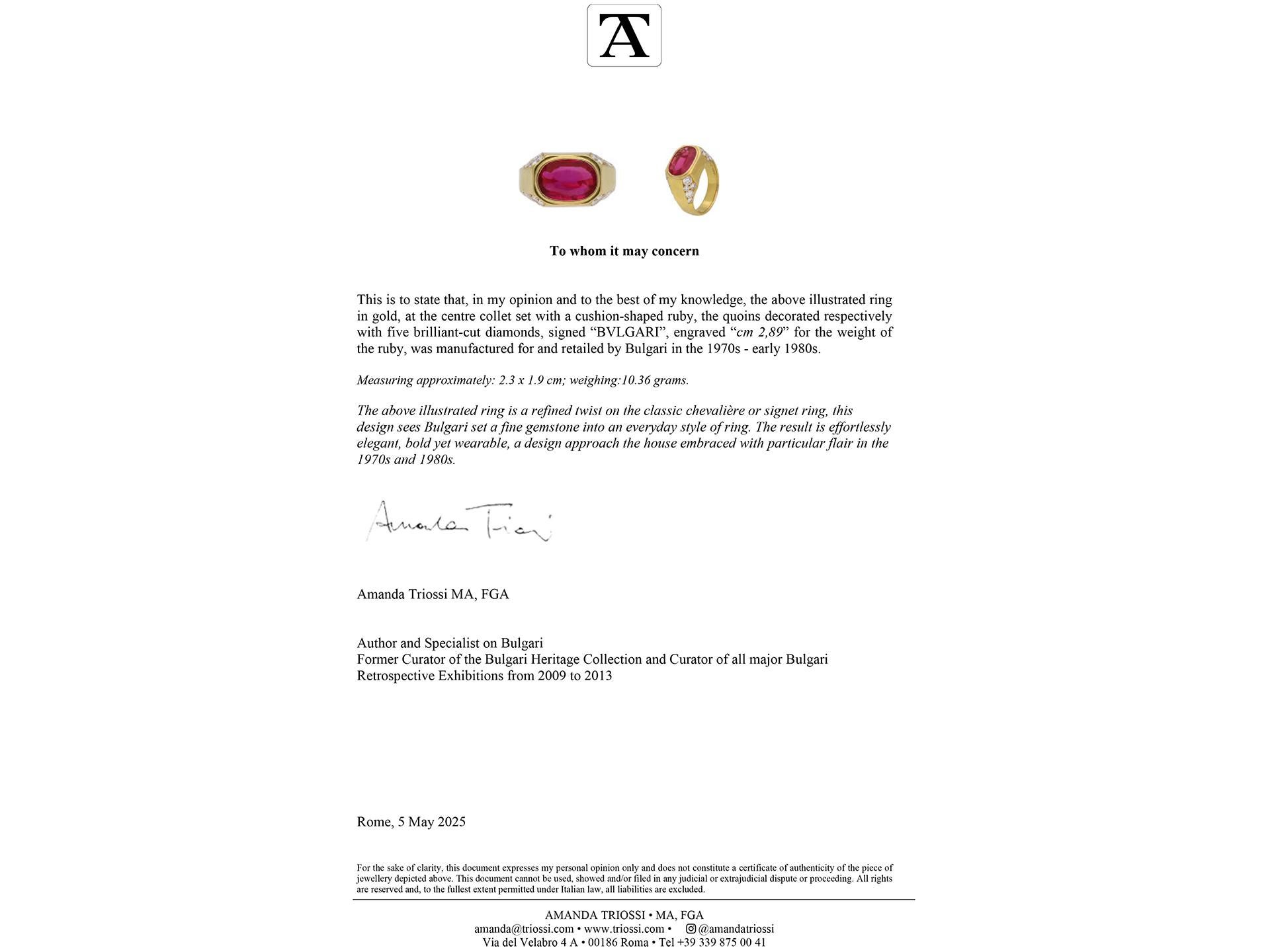 Bulgari Burmese Ruby Diamond Cocktail Ring. For Sale 2