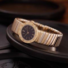 Bulgari Bvlgari 18 Karat Gold Model BB232T 23mm Tubogas Watch & Box