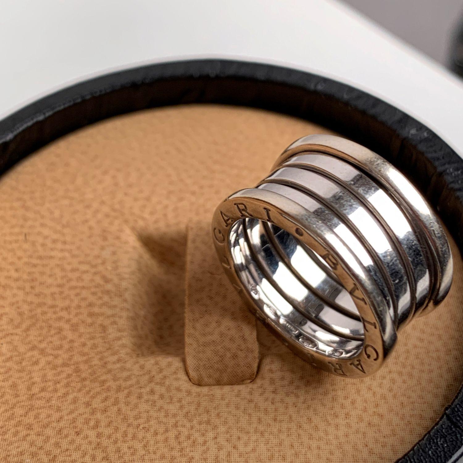 Bulgari Bvlgari 18 Kt White Gold B.Zero1 Four Band Ring with Box 4