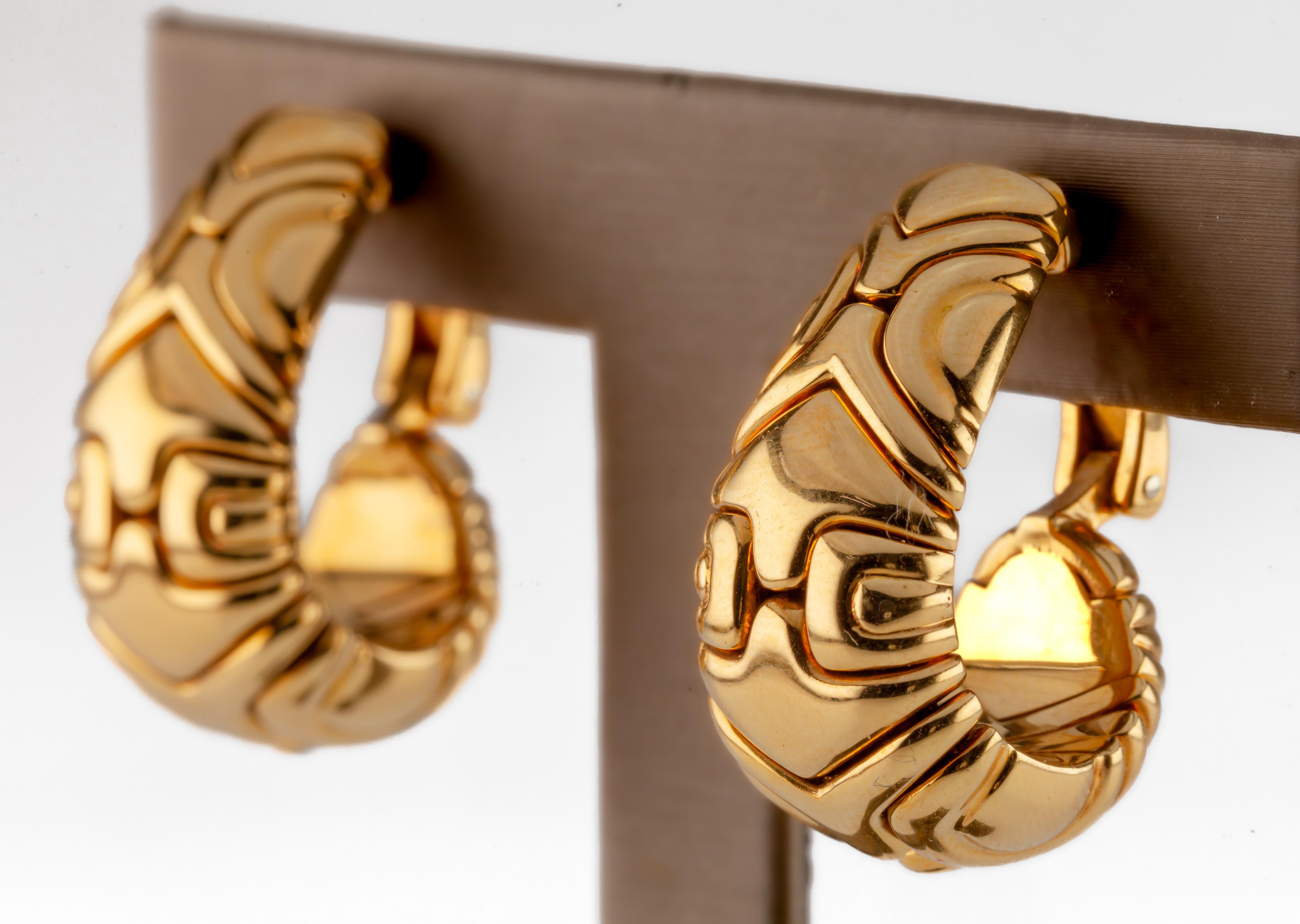 Bulgari Bvlgari 18k Yellow Gold Alveare Ear Clips 1989 Gorgeous! 1