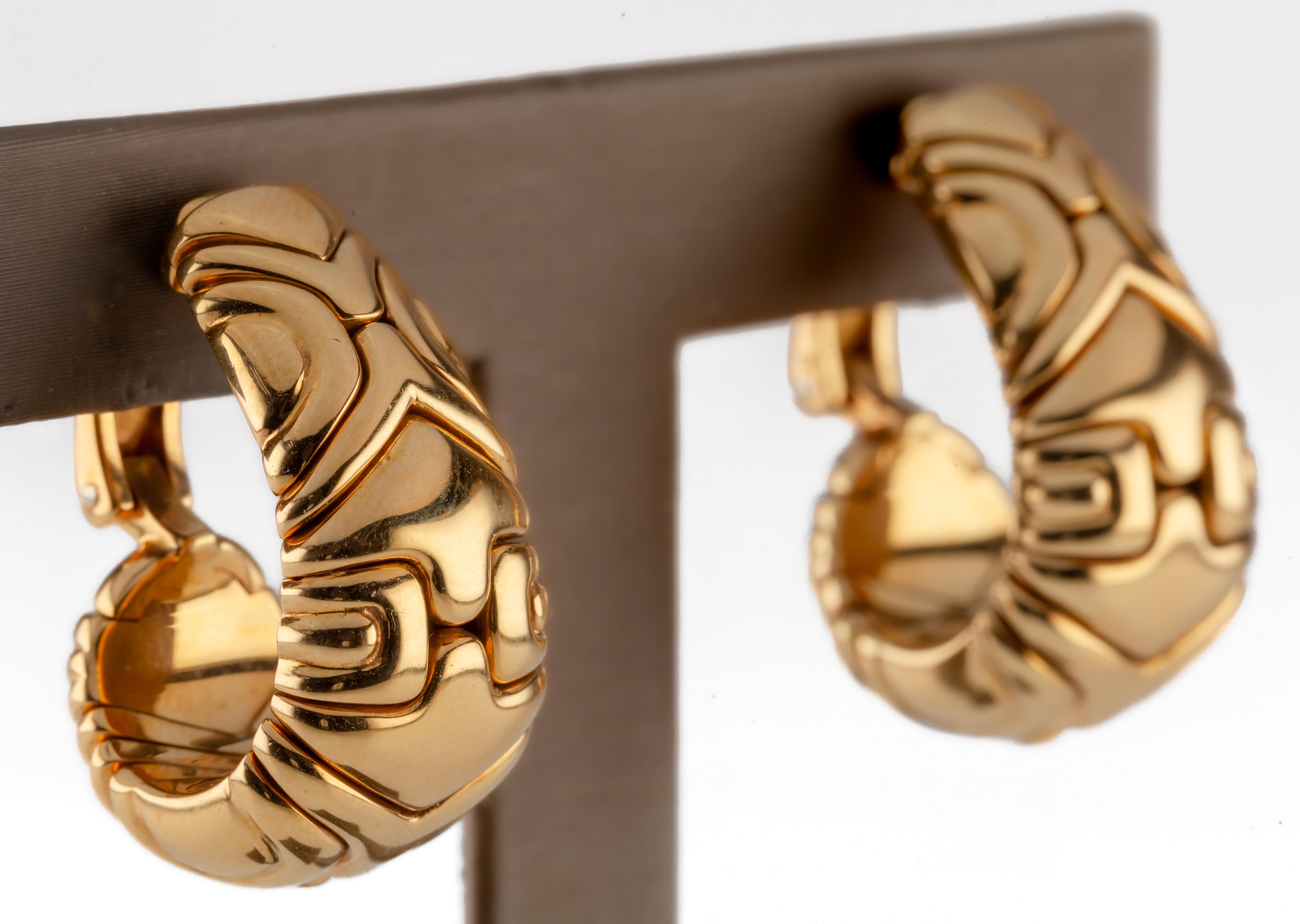 Bulgari Bvlgari 18k Yellow Gold Alveare Ear Clips 1989 Gorgeous! 2