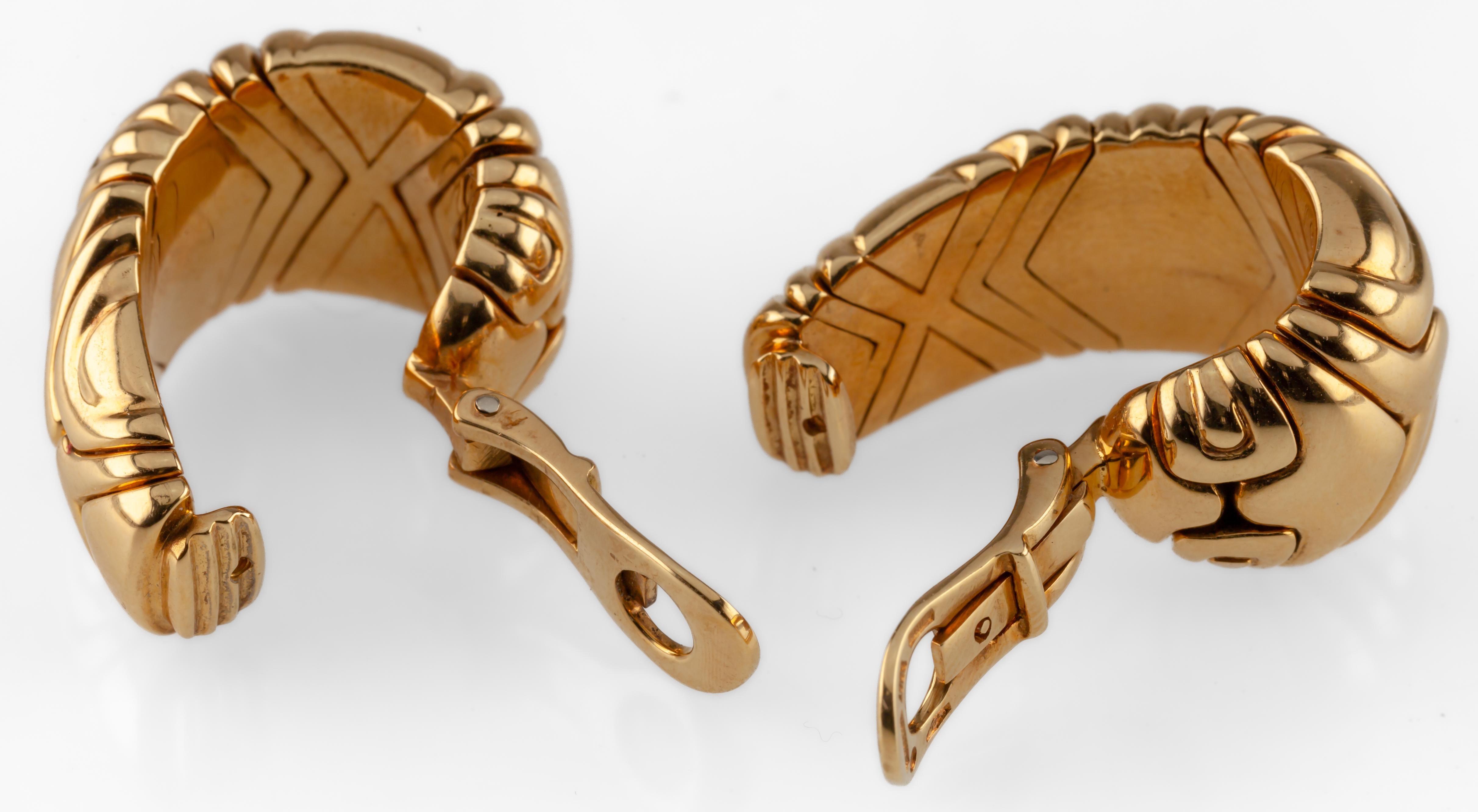 Bulgari Bvlgari 18k Yellow Gold Alveare Ear Clips 1989 Gorgeous! 3
