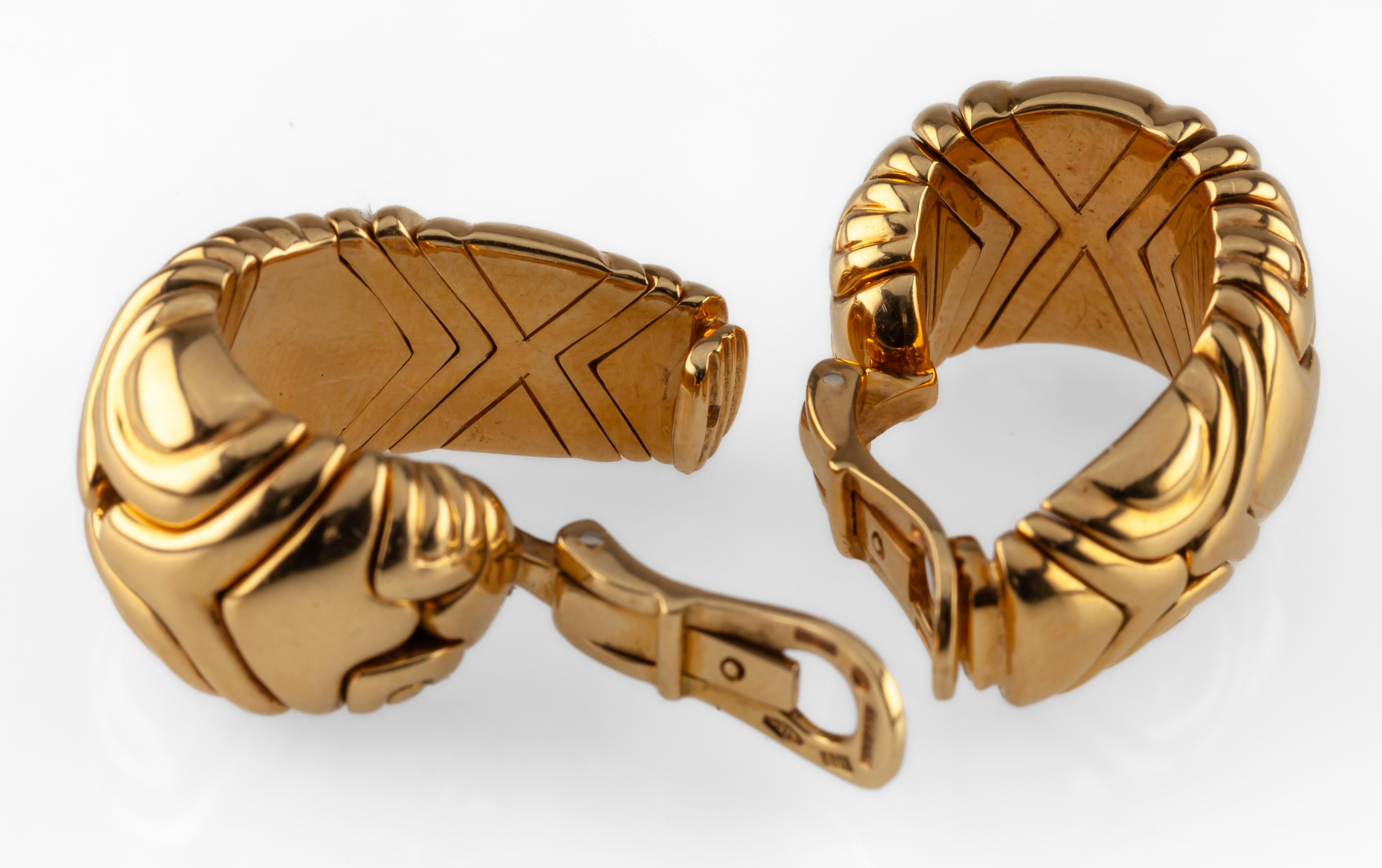 Bulgari Bvlgari 18k Yellow Gold Alveare Ear Clips 1989 Gorgeous! 4