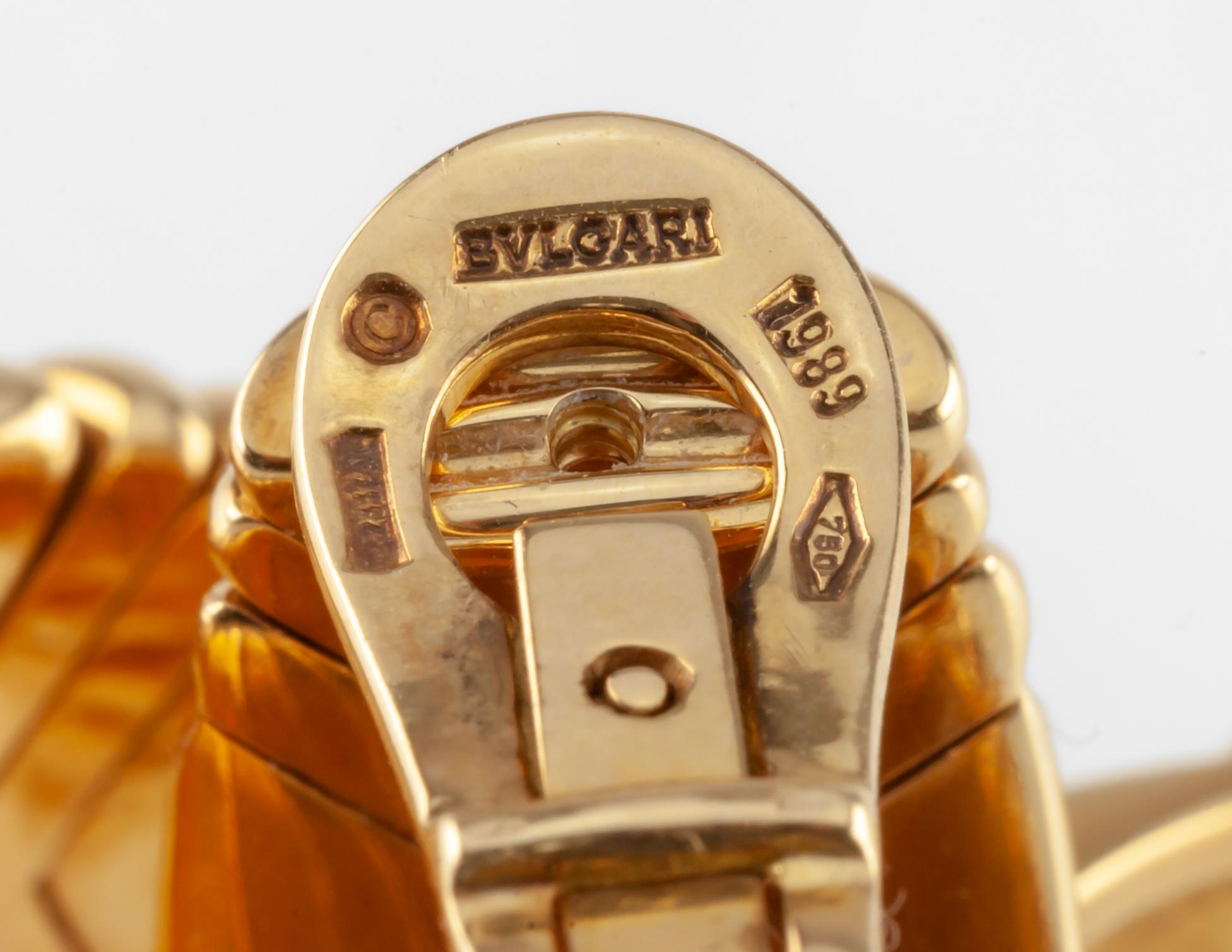 Bulgari Bvlgari 18k Yellow Gold Alveare Ear Clips 1989 Gorgeous! In Good Condition In Sherman Oaks, CA