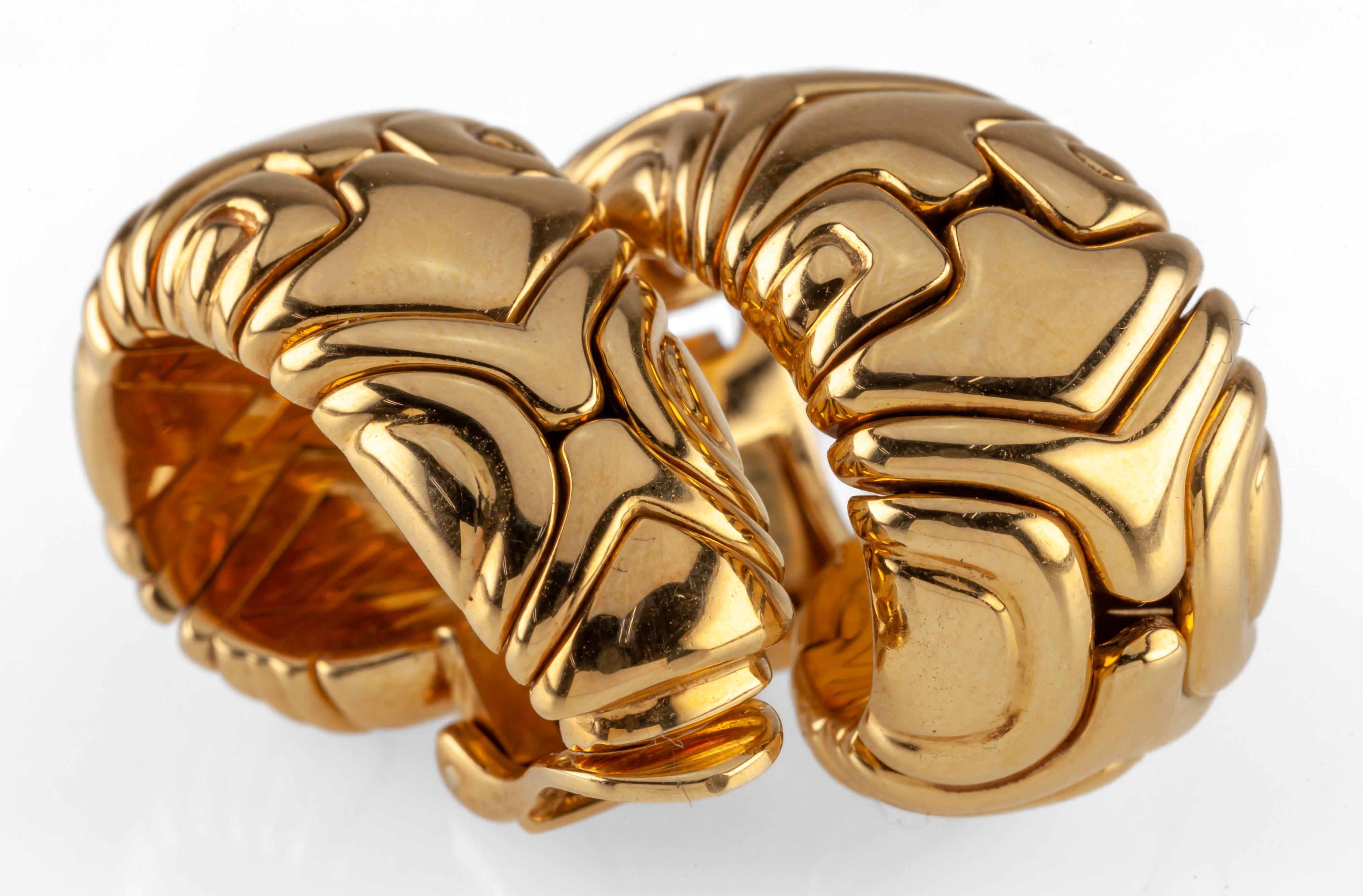 Women's Bulgari Bvlgari 18k Yellow Gold Alveare Ear Clips 1989 Gorgeous!