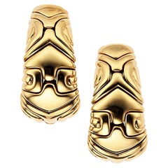Bulgari Bvlgari 18k Yellow Gold Alveare Ear Clips 1989 Gorgeous!