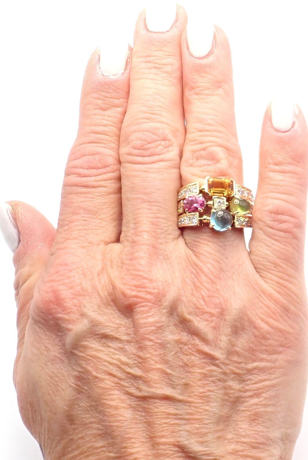 Bulgari Bvlgari Allegra Anillo de Oro Amarillo con Diamante Peridoto Turmalina Citrino 1