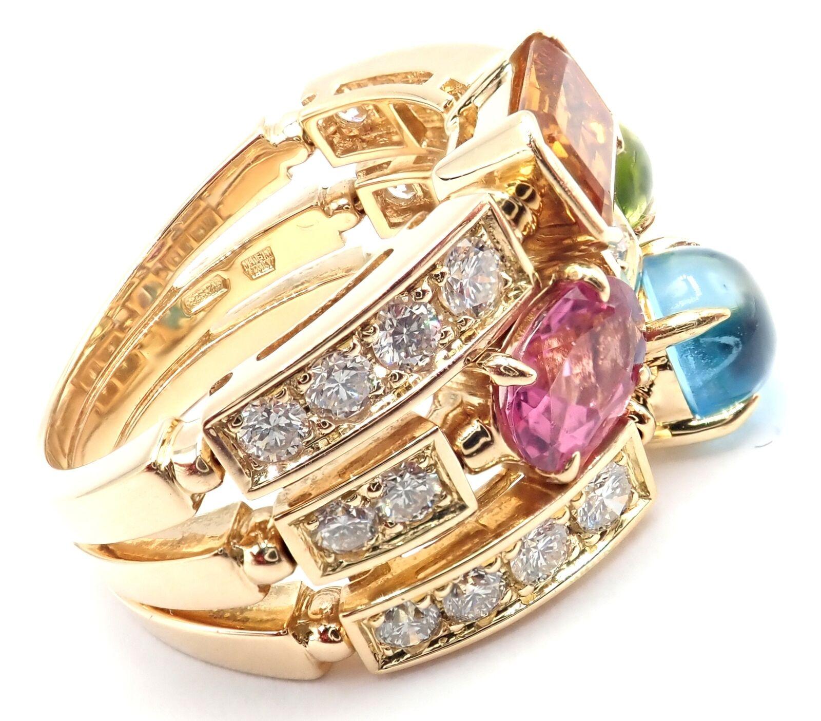 Bulgari Bvlgari Allegra Anillo de Oro Amarillo con Diamante Peridoto Turmalina Citrino 2