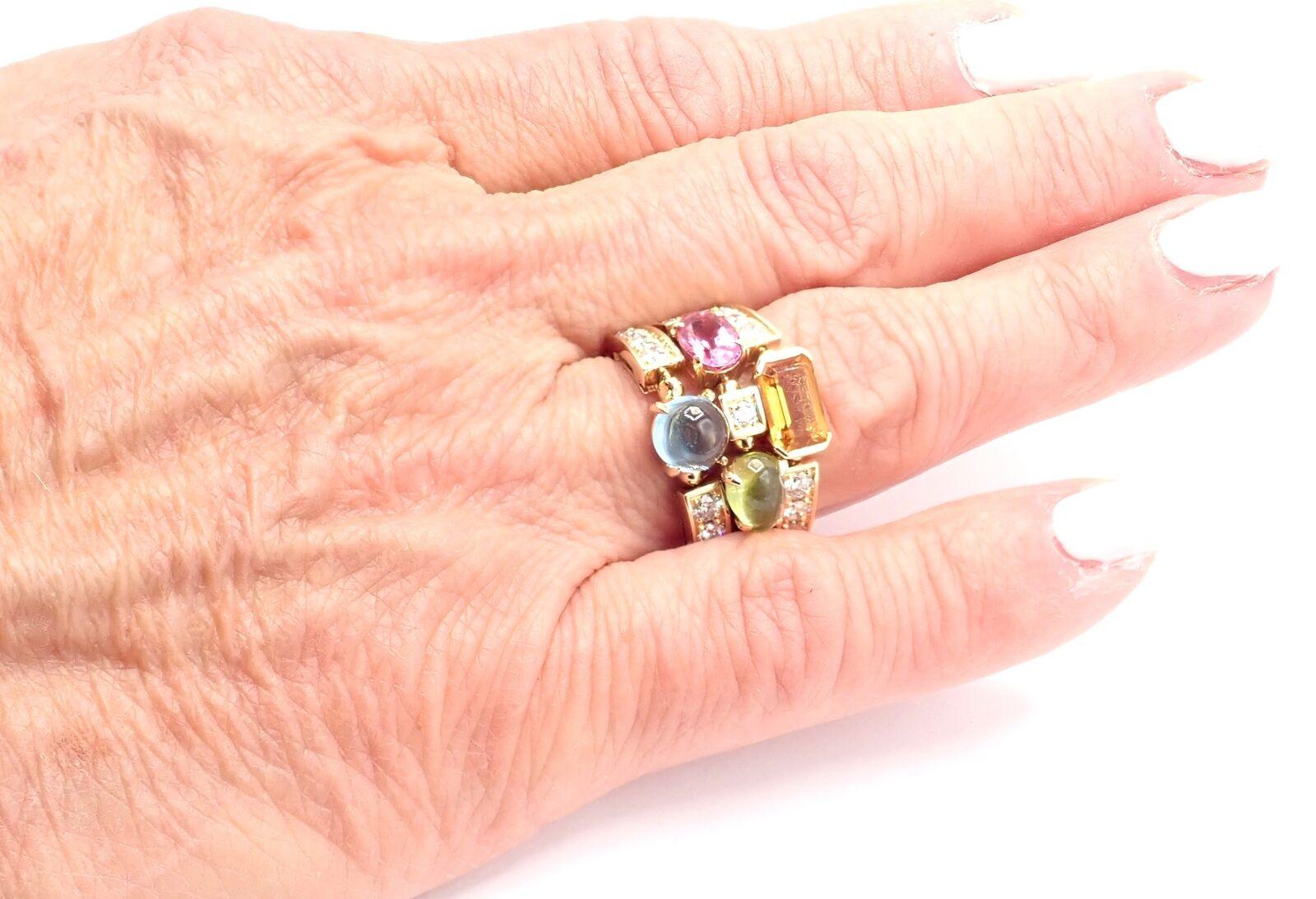 Bulgari Bvlgari Allegra Anillo de Oro Amarillo con Diamante Peridoto Turmalina Citrino 3
