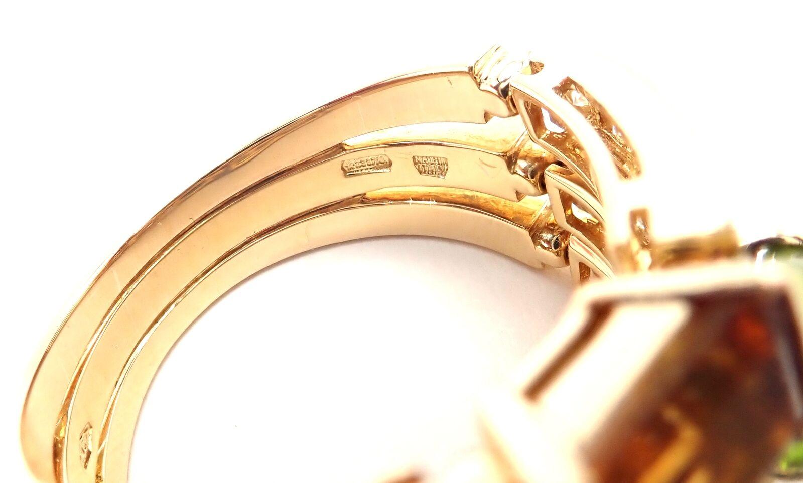 Bulgari Bvlgari Allegra Anillo de Oro Amarillo con Diamante Peridoto Turmalina Citrino 4