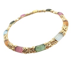 Bulgari Bvlgari Alveare Carved Tourmaline Topaz Citrine Yellow Gold Necklace