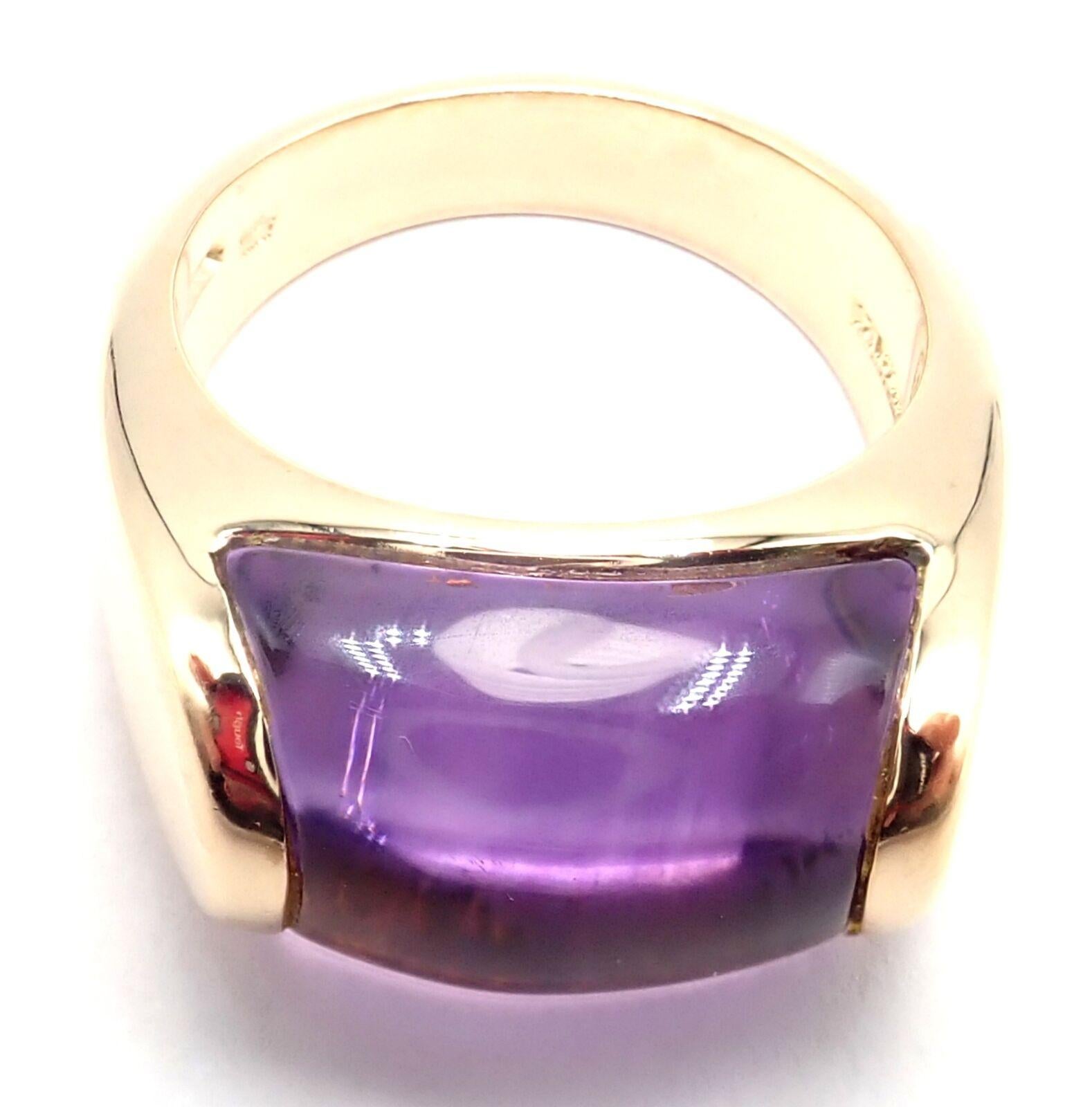 Bulgari Bvlgari Amethyst Tronchetto Yellow Gold Band Ring In Excellent Condition In Holland, PA
