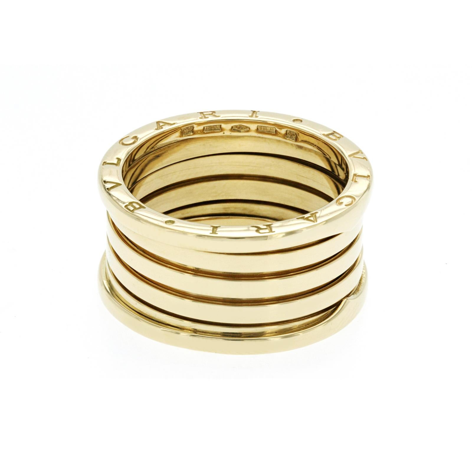 bvlgari b.zero1 18kt yellow gold four-band size 6.75 ring 323546