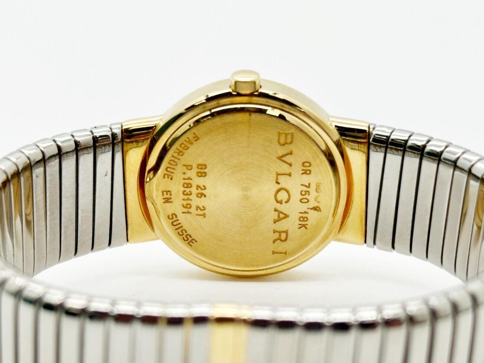 Bulgari BVLGARI BB262 Ladies LVCEA Tubogas 18K Yellow Gold Stainless Steel For Sale 1