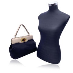 Bulgari Bvlgari Black Canvas and Leather Isabella Rossellini Bag