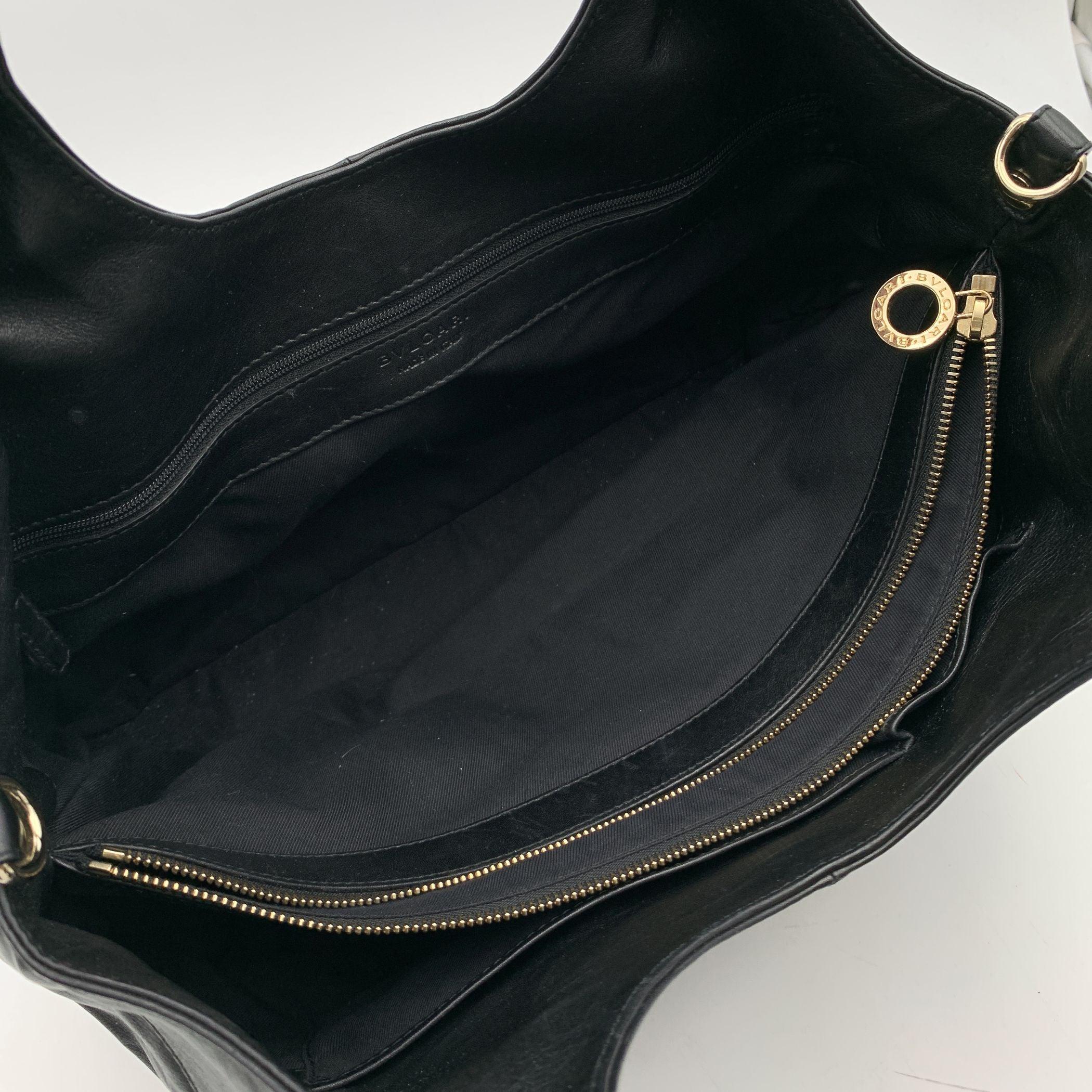 Bulgari Bvlgari Bolso bandolera Chandra Hobo de piel negra 1