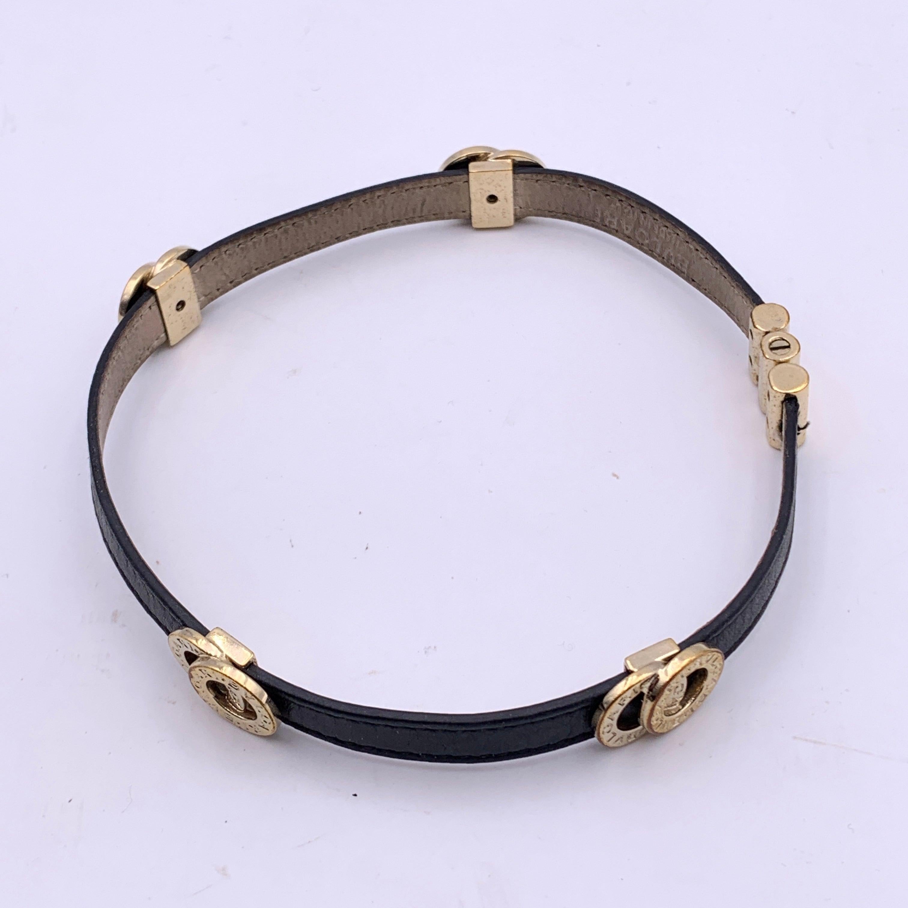 Bulgari Bvlgari Black Leather Double Coiled Wrap Bracelet 3