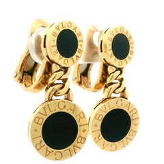 Bulgari BVLGARI Black Onyx 18 Karat Yellow Gold Drop Clip Earrings
