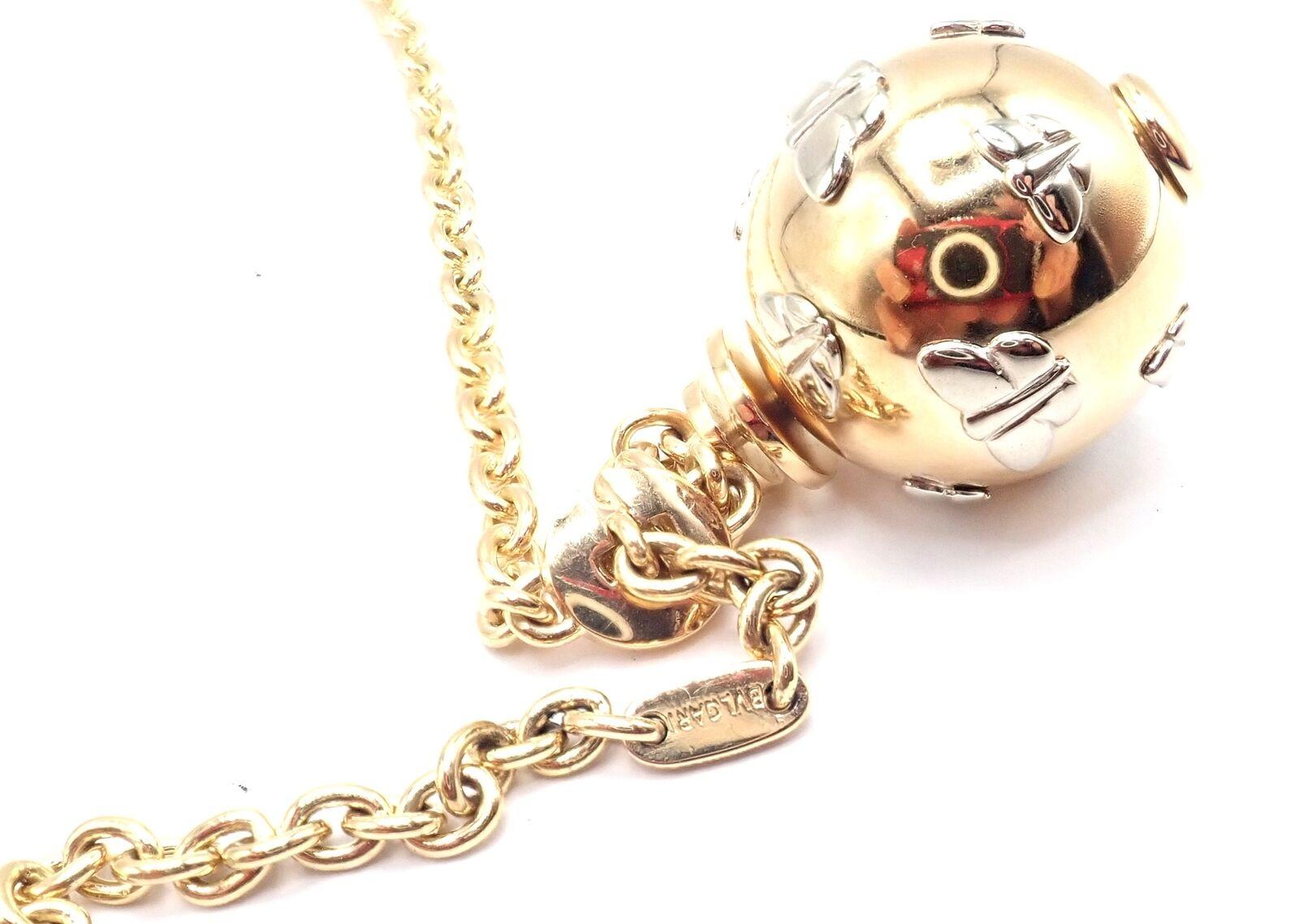 Bulgari Bvlgari, collier à maillons avec pendentif papillon globe en or jaune en vente 4