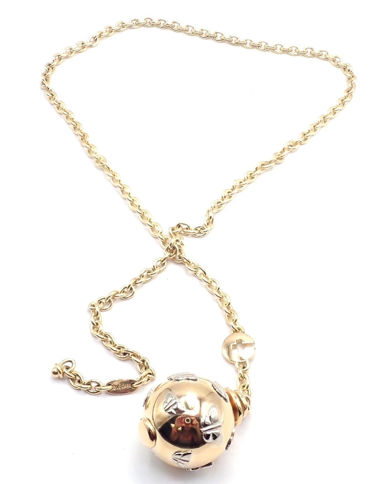 Bulgari Bvlgari, collier à maillons avec pendentif papillon globe en or jaune en vente 5