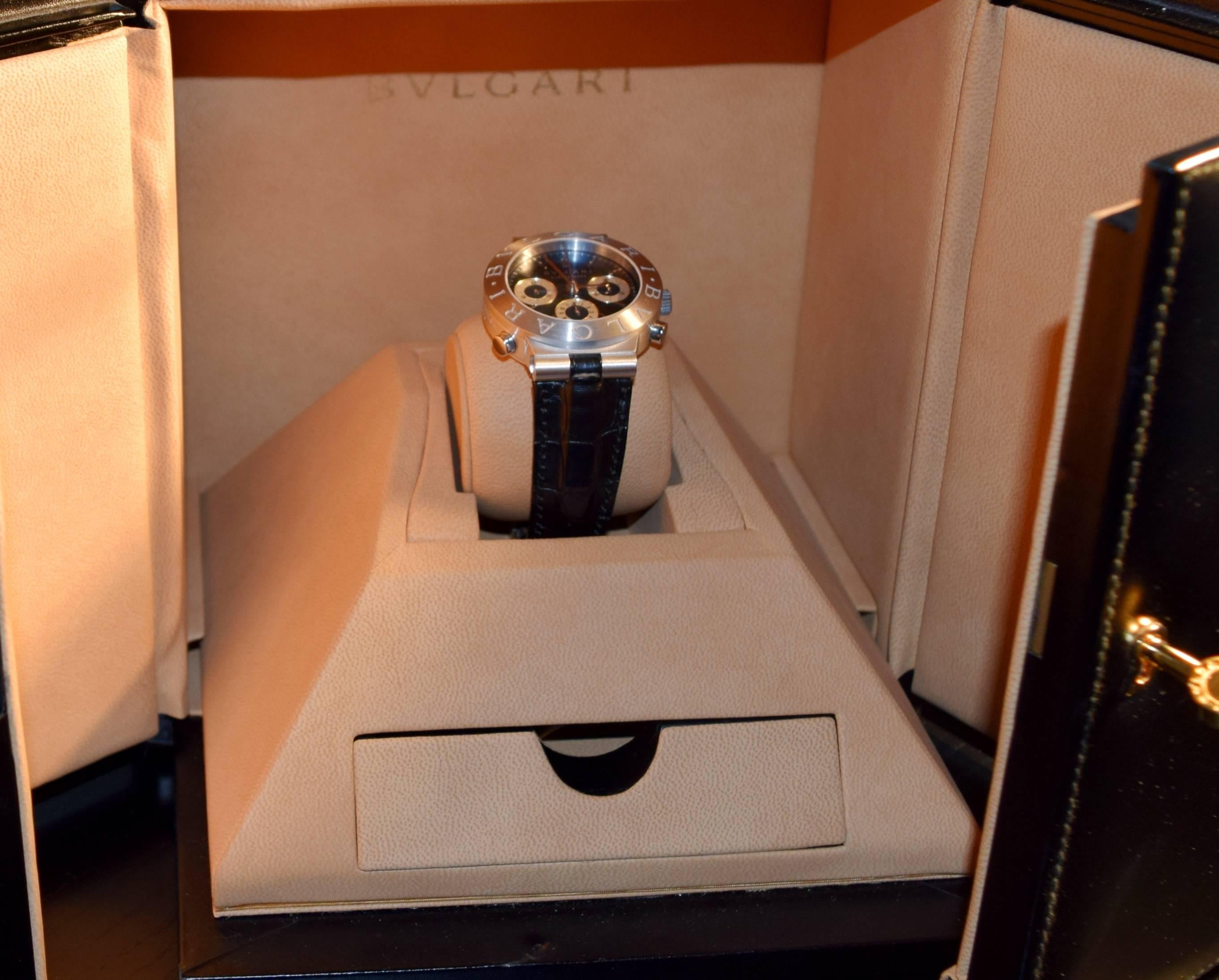 Bulgari Bvlgari Diagono Rattrapante Limitierte Auflage Weißgold für Damen oder Herren