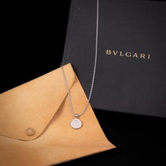 Bulgari BVLGARI BVLGARI Ikonisches Diamant-Scheiben-Motiv Weißgold-Anhänger-Halskette