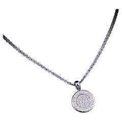 Bulgari BVLGARI BVLGARI Ikonisches Diamant-Scheiben-Motiv Weißgold-Anhänger-Halskette