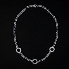 Bulgari BVLGARI BVLGARI Onyx Iconic Disc Triple Motif 18K White Gold Necklace