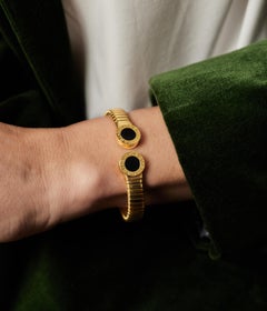 Bracelet Bulgari " Bvlgari Bvlgari " en tubogas avec onyx noir, c. 1980