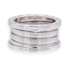 Bulgari Bvlgari B.zero1 18K White Gold 4-Row Band Ring Size 53 (6.5)