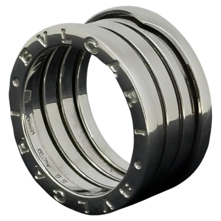 Bulgari (BVLGARI) B.Zero1 18K White Gold Wide Band / Ring, size 56 en vente