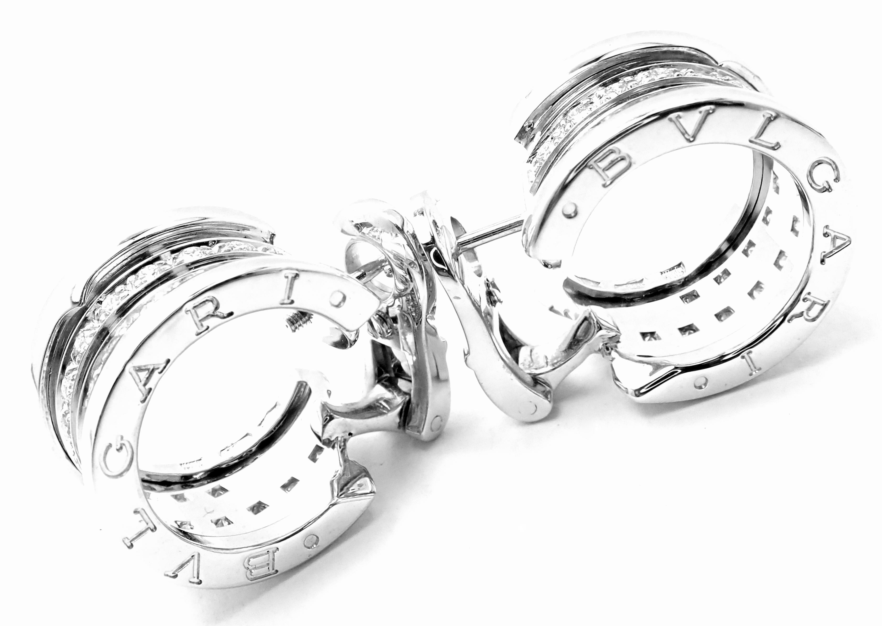 Bulgari Bvlgari B.Zero1 Diamond White Gold Hoop Earrings 1