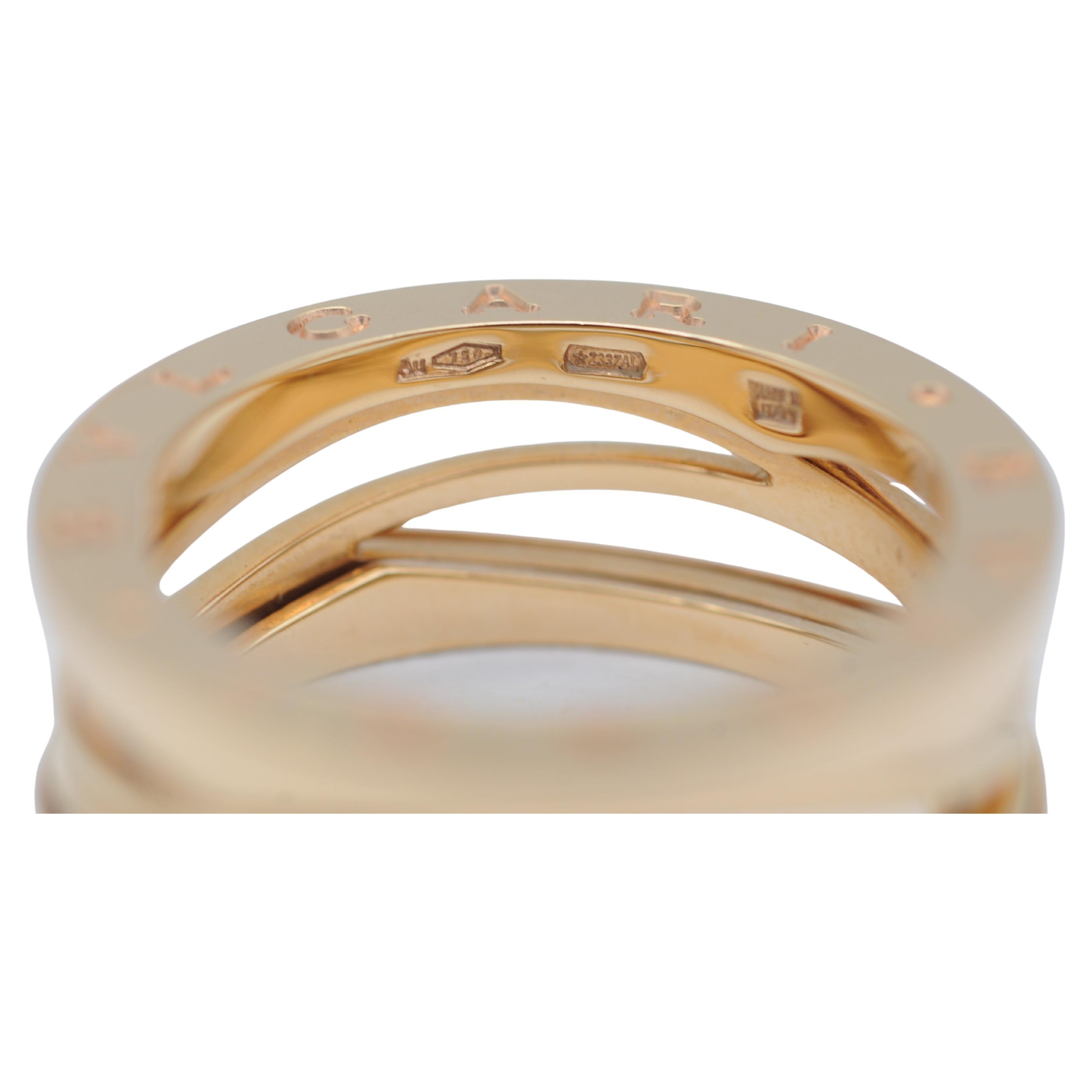 Bulgari/Bvlgari B.Zero1 Legend 3-Band Ring in 18k Rose Gold For Sale 5
