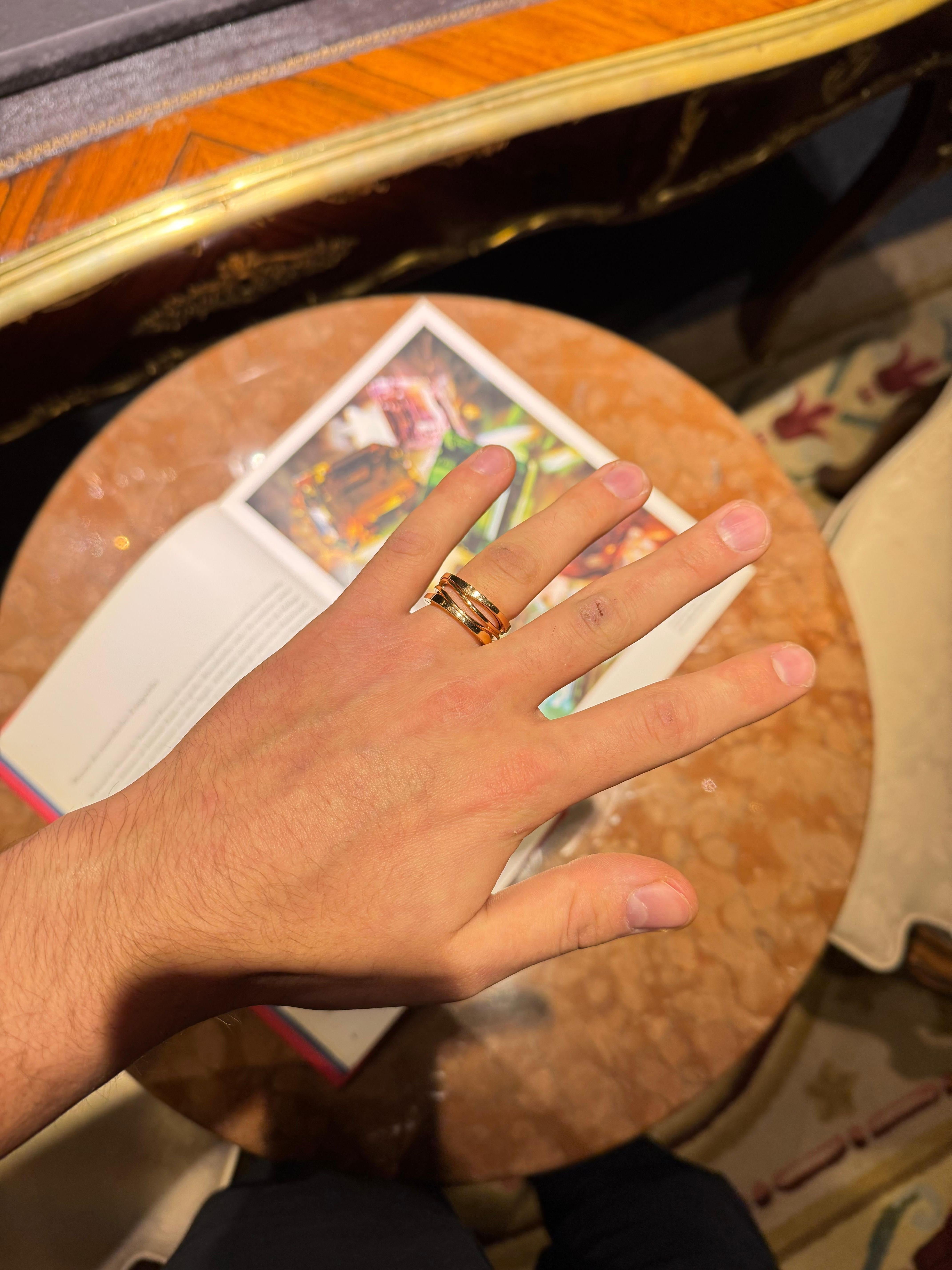 Bulgari/Bvlgari B.Zero1 Legend 3-Band Ring in 18k Rose Gold For Sale 7