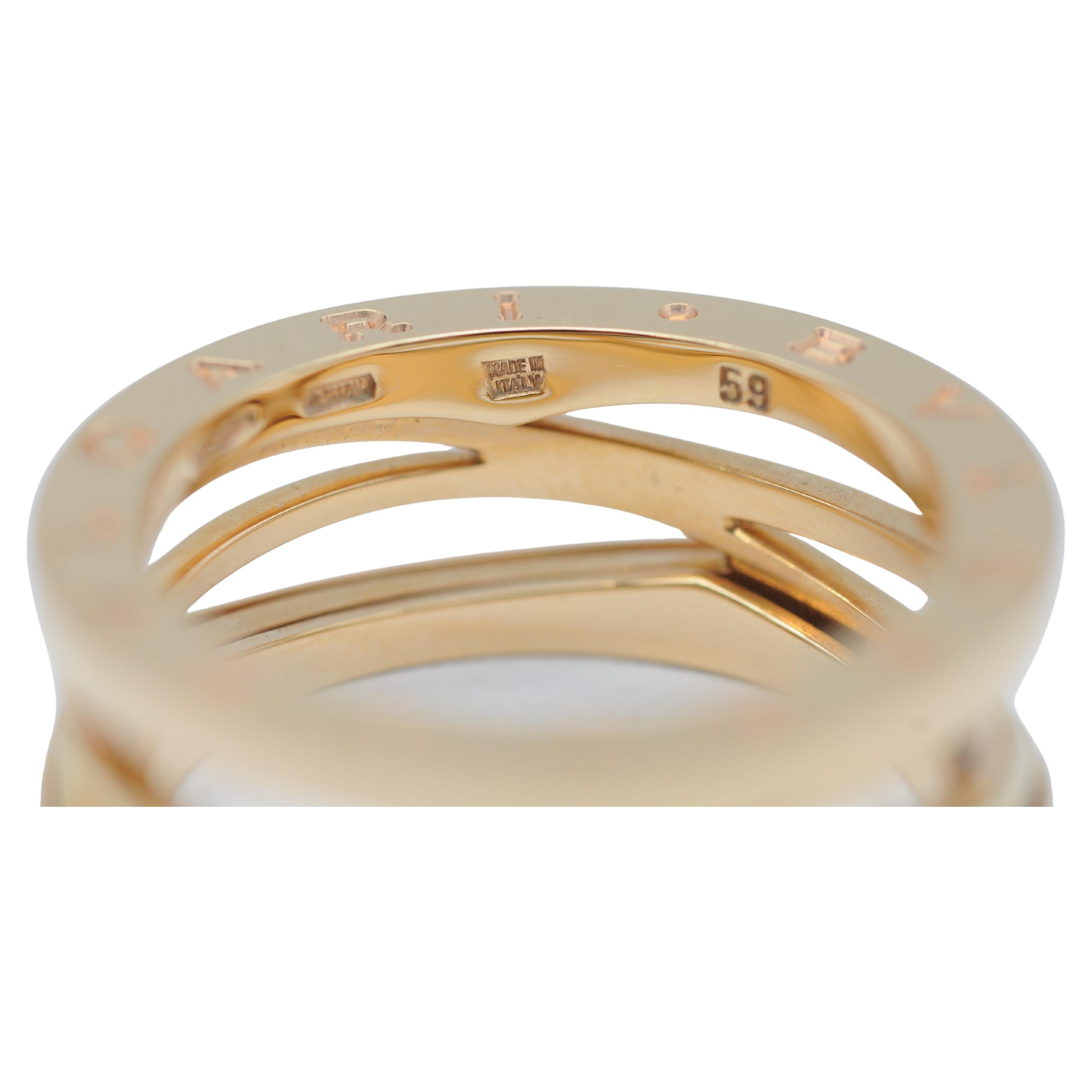 Bulgari/Bvlgari B.Zero1 Legend 3-Band Ring in 18k Rose Gold For Sale 3