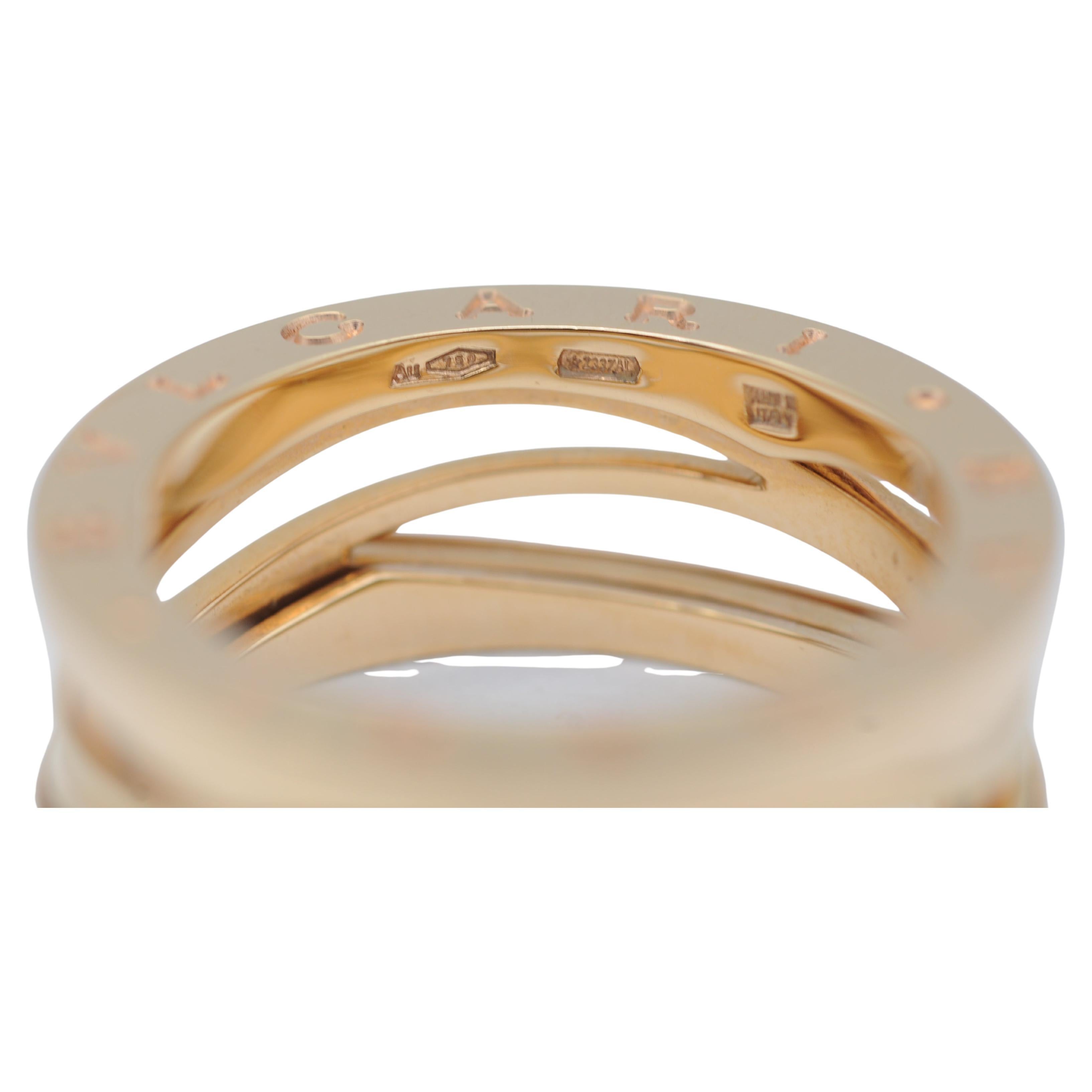 Bulgari/Bvlgari B.Zero1 Legend 3-Band Ring in 18k Rose Gold For Sale 4