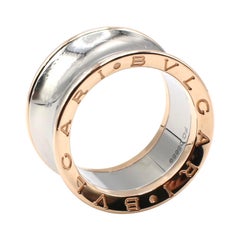 Bulgari Bvlgari B.Zero1 Pink Gold and Steel Band Ring