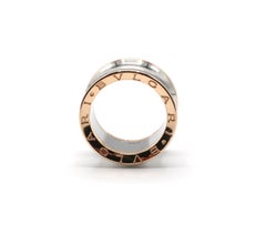 Bulgari Bvlgari B.Zero1 Pink Gold and Steel Band Ring