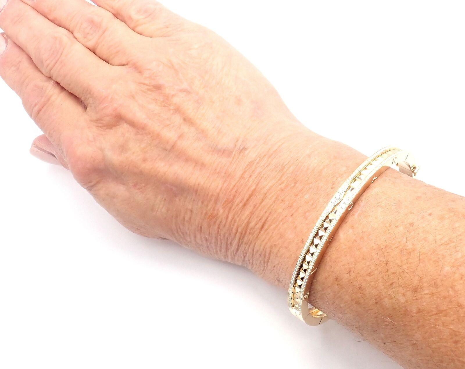 Bulgari Bvlgari B.Zero1 Rock Diamond Yellow Gold Bangle Bracelet en vente 6