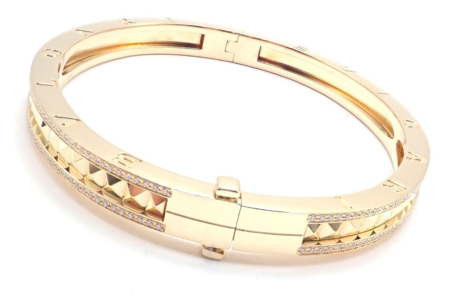 Bulgari Bvlgari B.Zero1 Rock Diamond Yellow Gold Bangle Bracelet en vente 2