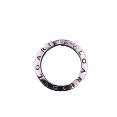 Bulgari Bvlgari Classic Round Silver Metal Engraved Logo Key Ring
