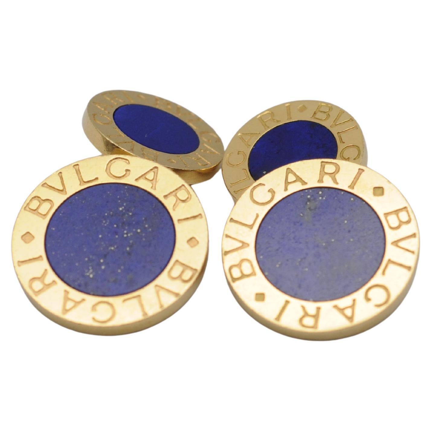 Bulgari/Bvlgari Cufflinks in 18k gold with Lapis Lazuli Accents