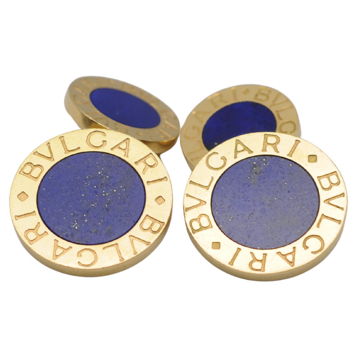 Bulgari/Bvlgari Cufflinks in 18k gold with Lapis Lazuli Accents