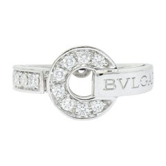 Bulgari Bvlgari Diamond 18 Karat White Gold Circle Ring