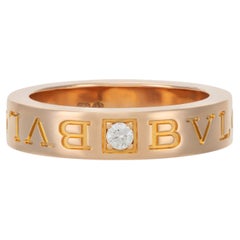 Bague Bulgari (Bvlgari) en or rose 18 carats sertie de diamants, avec boîte d'origine et certificat