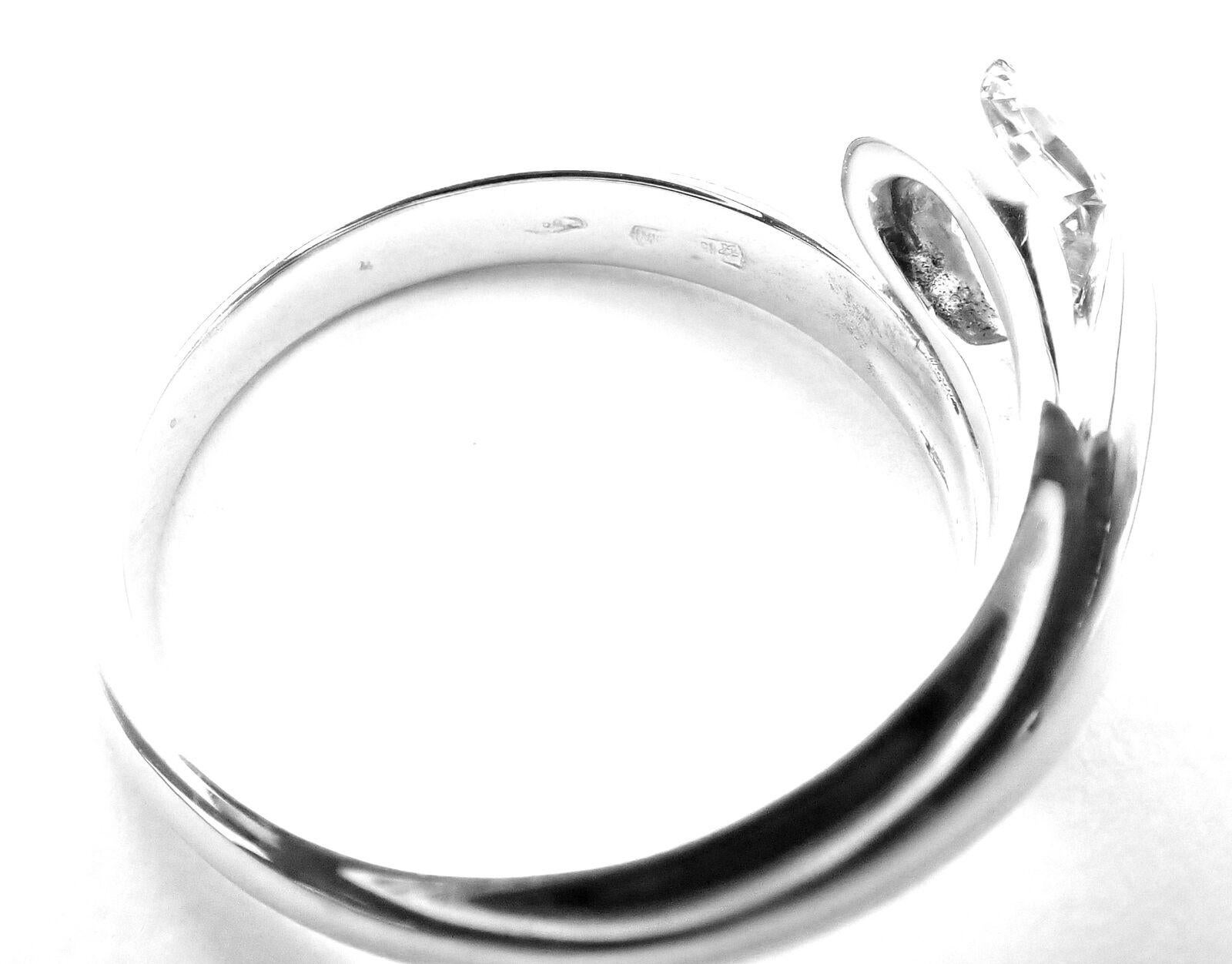 Oval Cut Bulgari Bvlgari Diamond Bypass White Gold Band Ring For Sale