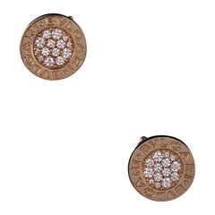 Bulgari Bvlgari Orecchini con diamante tondo circolare in oro rosa 18 carati Set completo